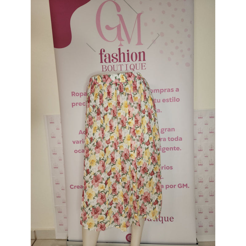 Faldas Plizada Floreada - GM Fashion Boutique
