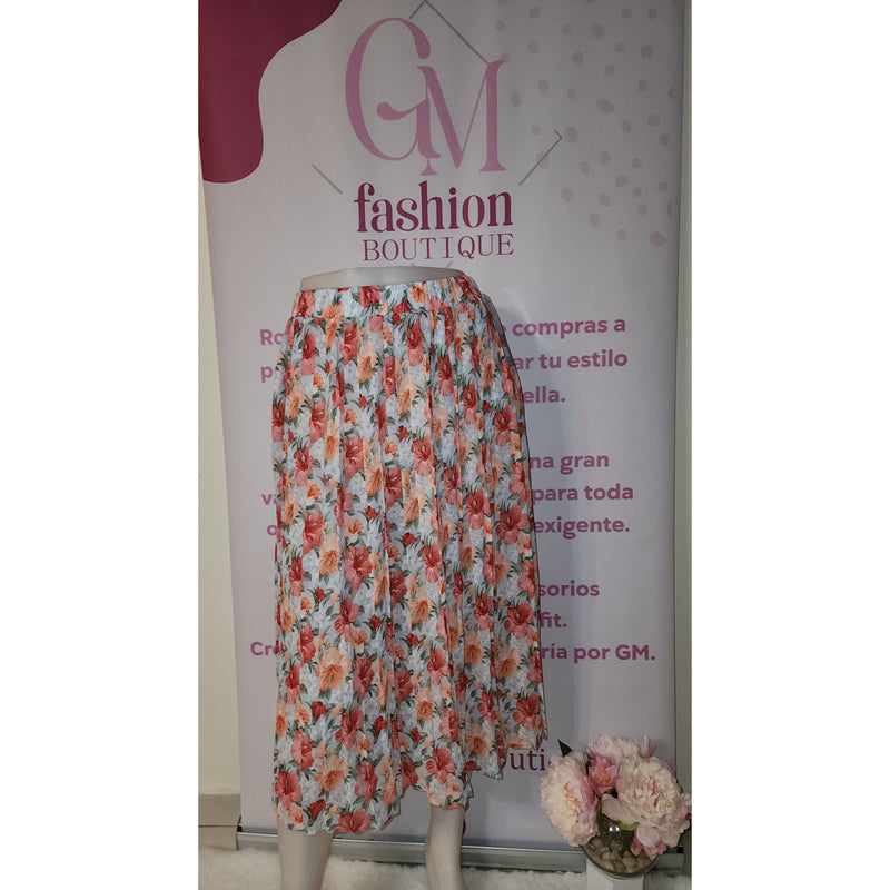 Faldas Plizada Floreada - GM Fashion Boutique