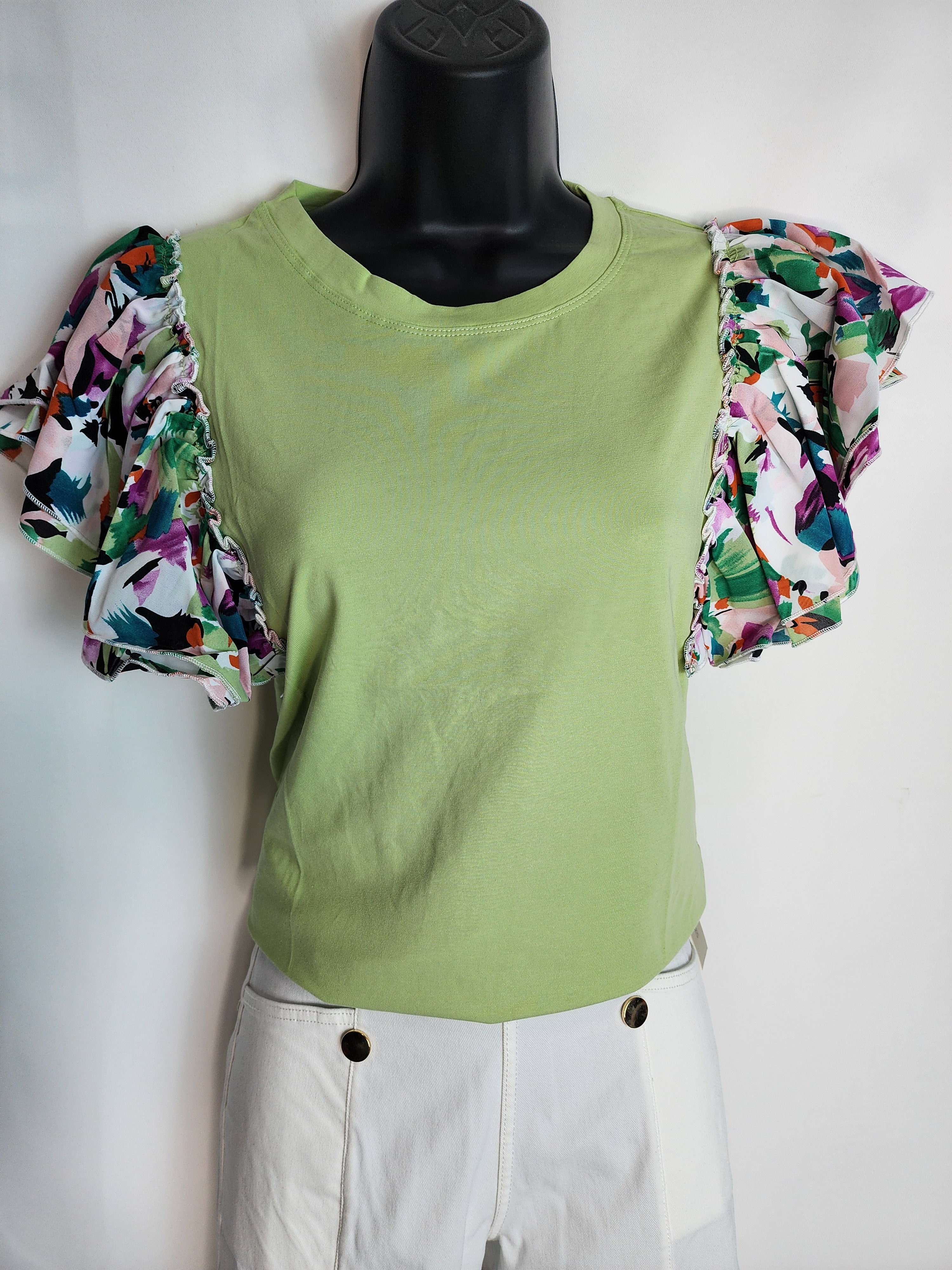 Blusa Manga Floreada