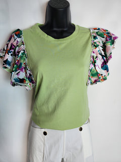 Blusa Manga Floreada