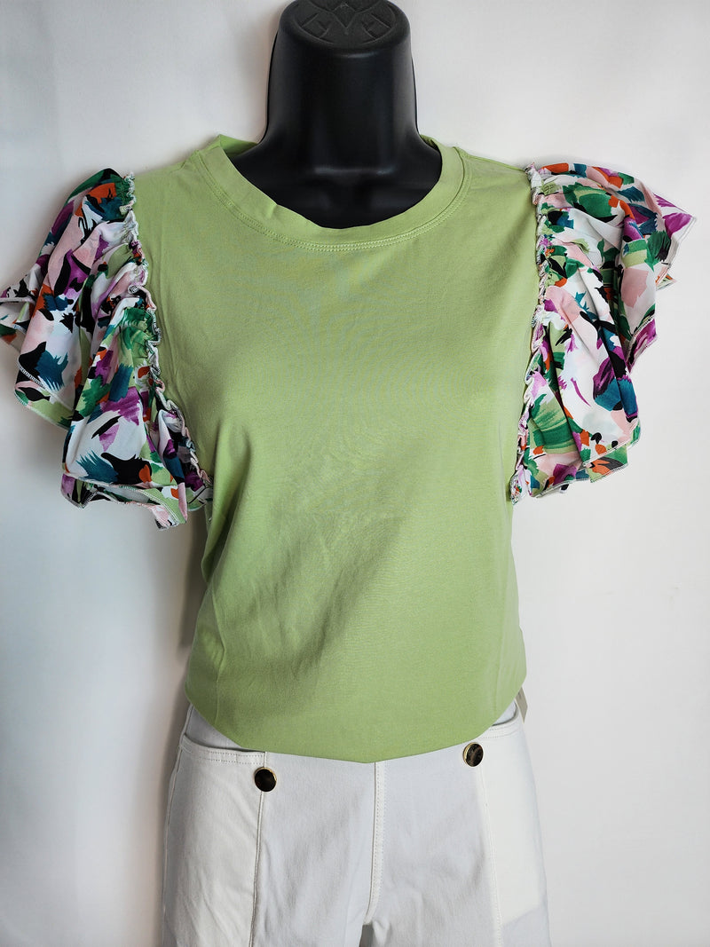 Blusa Manga Floreada