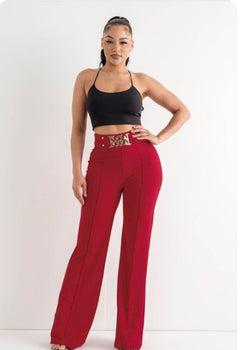 Pantalon Vestir Correa Dorada