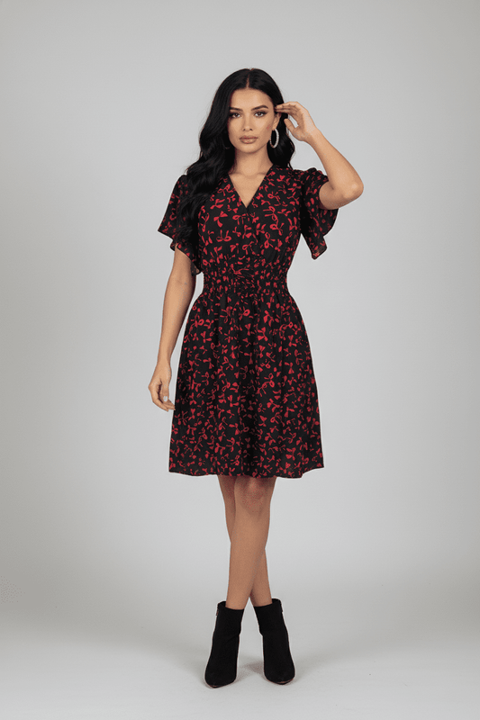 Vestido Corto Floral Corte Corcel - GM Fashion Boutique