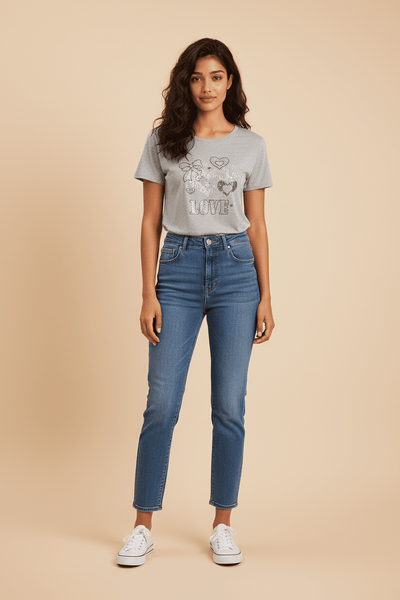 Camiseta Love con Detalles Brillantes - GM Fashion Boutique