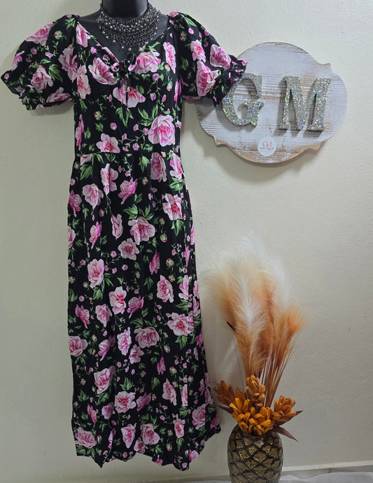 Vestidos Flores Rosada - GM Fashion Boutique
