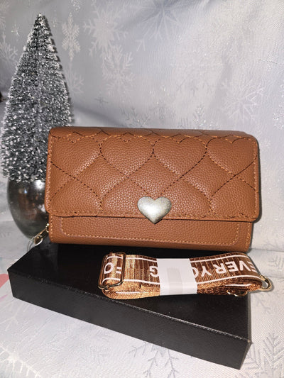 Cartera - Bolso Acolchado Corazón Dorado con Correa Intercambiable - GM Fashion Boutique