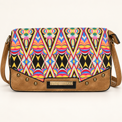 Bolso bandolera bohemio con estampado