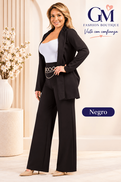 Conjunto de 2 Piezas Plus Size – Blazer y Pantalón de Talle Alto - GM Fashion Boutique