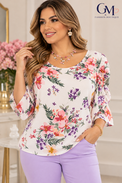 Blusa Floral Sofía Manga Princesa| Elegancia Romántica