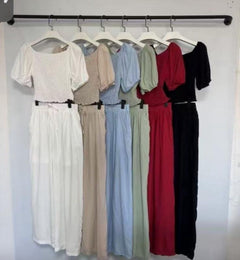 Conjunto de Pantalon y Tops Crops