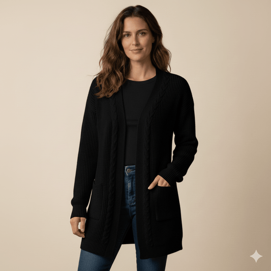 Cardigan de Punto Grueso con Caída Elegante - GM Fashion Boutique