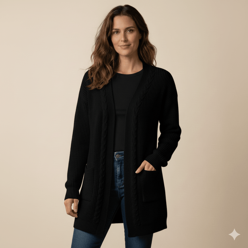 Cardigan de Punto Grueso con Caída Elegante - GM Fashion Boutique