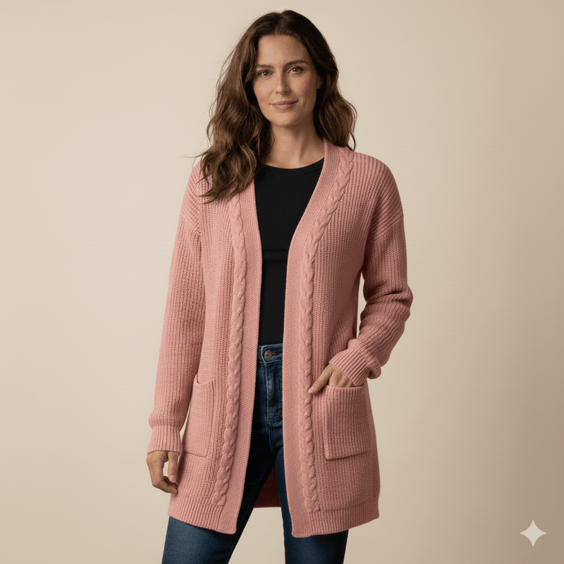 Cardigan de Punto Grueso con Caída Elegante - GM Fashion Boutique