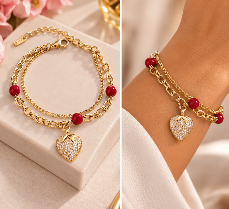 Pulsera Floral Multicolor en Acero Inoxidable – Acabado Dorado - GM Fashion Boutique