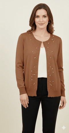 Cardigan Elegante con Perlas y Brillantes - GM Fashion Boutique