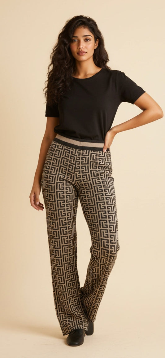 Pantalón Palazzo Geométrico Premium - GM Fashion Boutique