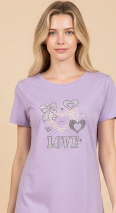 Camiseta Love con Detalles Brillantes - GM Fashion Boutique