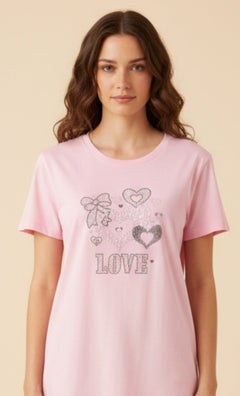 Camiseta Love con Detalles Brillantes - GM Fashion Boutique