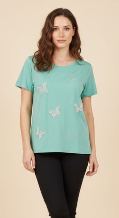Camiseta con Mariposas Brillantes - GM Fashion Boutique
