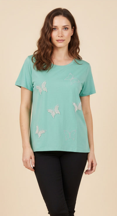 Camiseta con Mariposas Brillantes - GM Fashion Boutique