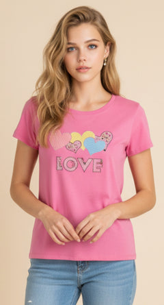 Camiseta LOVE con Corazones - GM Fashion Boutique