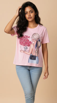 Camiseta Ilustrada con Diseño Femenino - GM Fashion Boutique