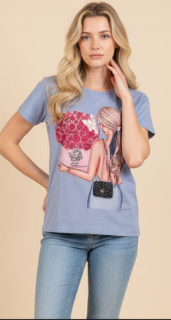 Camiseta Ilustrada con Diseño Femenino - GM Fashion Boutique
