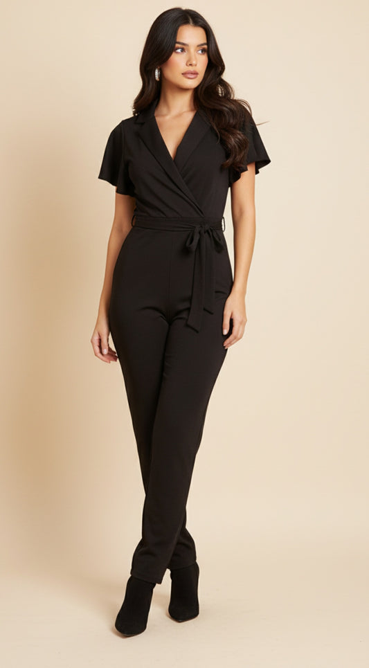 Jumpsuit Elegante Cruzado con Cinturón de Tela - GM Fashion Boutique