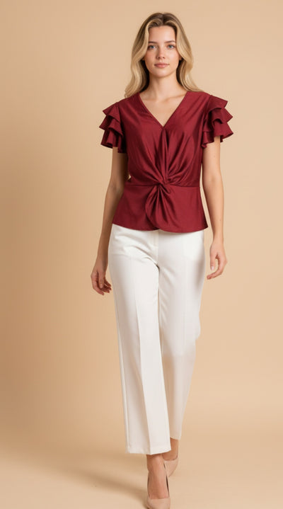 Blusa Satinada Manga Volante - GM Fashion Boutique