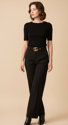 🖤 Pantalón de Vestir Elegante de Corte Recto con Cintura Alta - GM Fashion Boutique