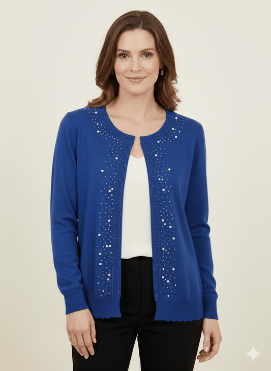 Cardigan Elegante con Perlas y Brillantes - GM Fashion Boutique