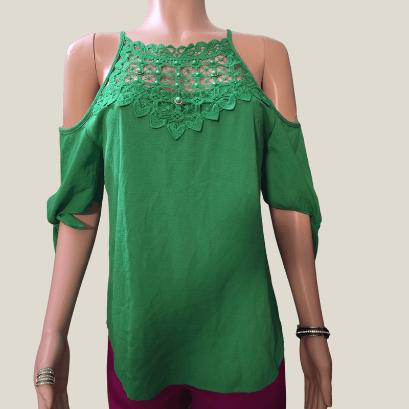 Blusas con Encaje, tirantes finos y hombros descubiertos - GM Fashion Boutique