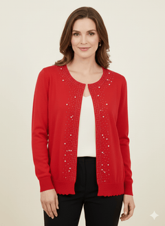Cardigan Elegante con Perlas y Brillantes - GM Fashion Boutique