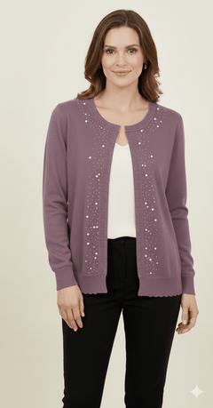 Cardigan Elegante con Perlas y Brillantes - GM Fashion Boutique