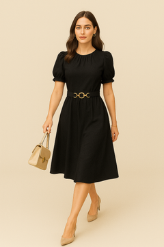 Vestido Cuello Redondo