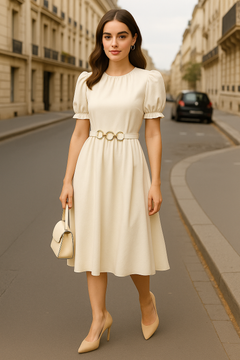 Vestido Cuello Redondo